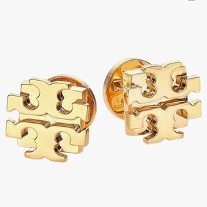 Tory Burch Logo Gold Earrings.